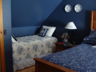 Extra twin size bed in the Blue room